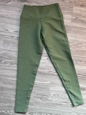 Olive Textured High-Waist Leggings Booty by Barbants OS